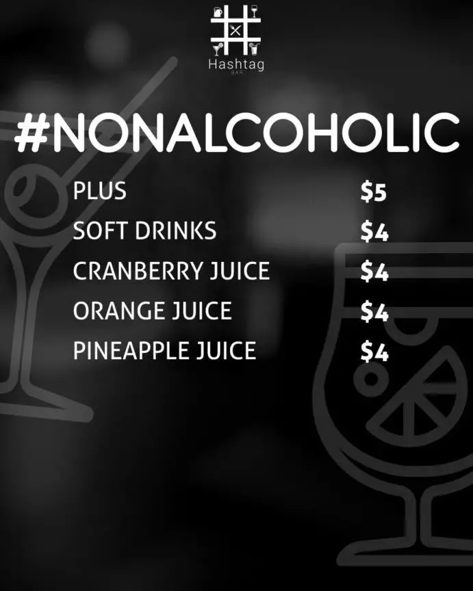 Menú de bebidas - Hashtagbar