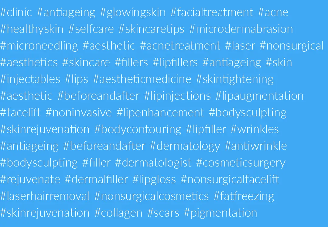 Consejos e ideas de hashtags para salones, clínicas de estética, spas.