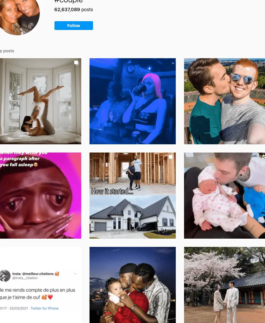 125 MEJORES hashtags de pareja en 2021 📈 - Copiar y pegar