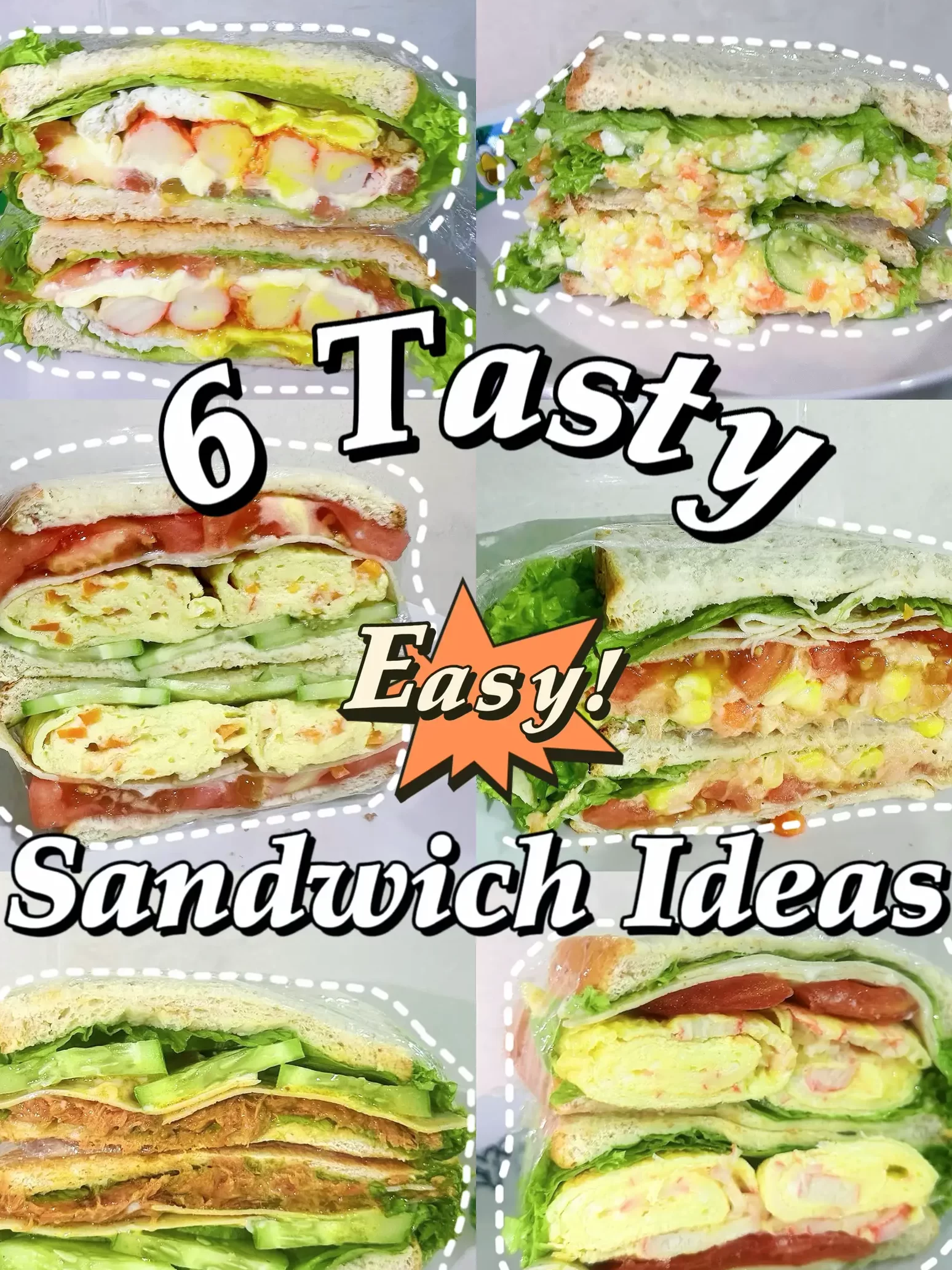 6 deliciosas ideas para sándwiches por debajo de RM 7‼️ |